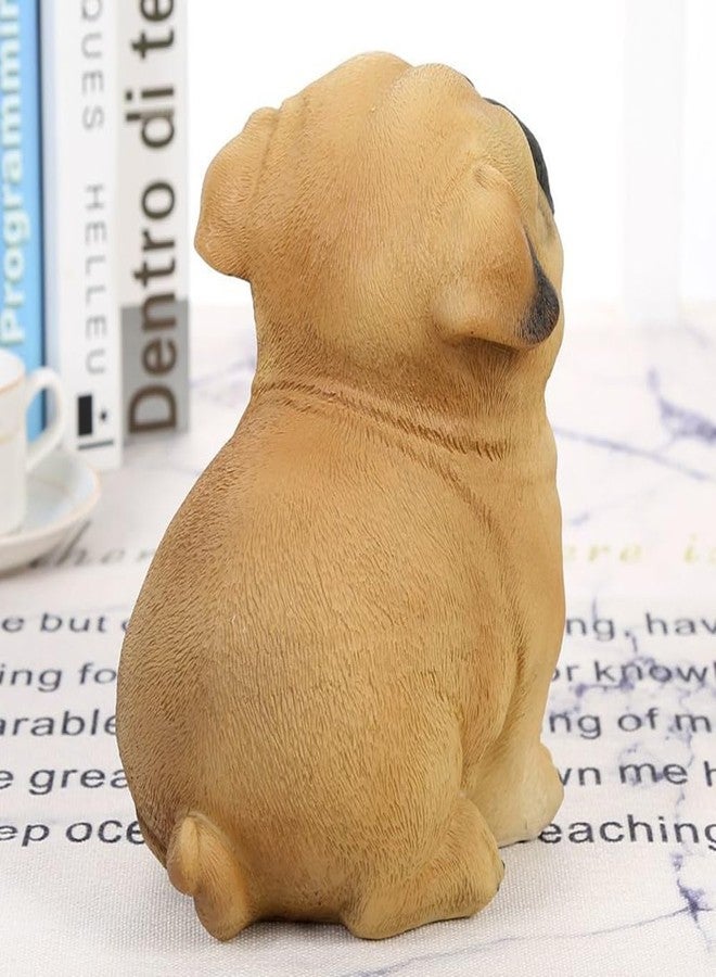 YJPPDD Cute Pug Money Box, Coin Bank Keepsake with Plastic Stopper, Cute Pet Statue Decor Money Saving Coin Bank Animal Birthday Nursery Decor for Girls Boys (Puppy), Yellow - Image 3
